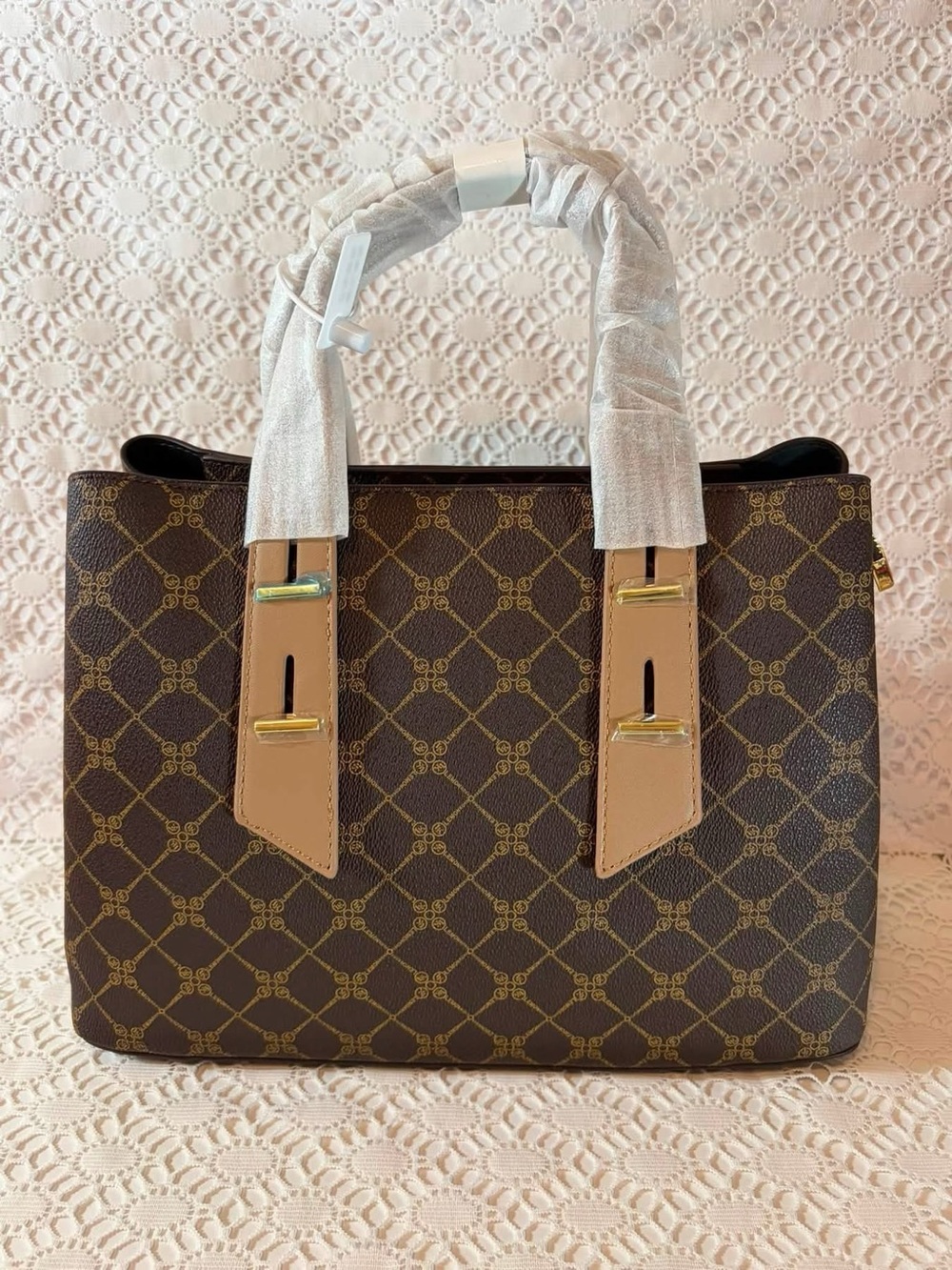 Elegant Brown Designer-Inspired Tote Bag👜